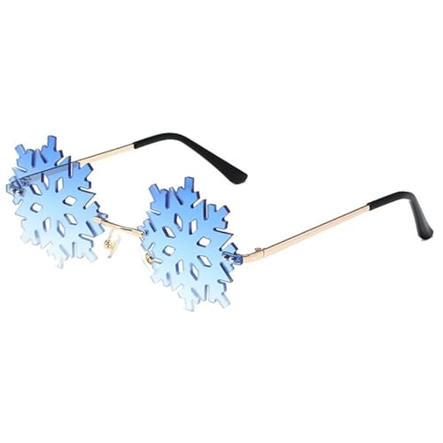 CVZQTE Coole randlose Sonnenbrille mit Schneeflocken-Motiv, Vintage-Sonnenbrille für Mädchen, bunte Sonnenbrille ohne Randgläser, Party-Sonnenbrille für Teenager von CVZQTE