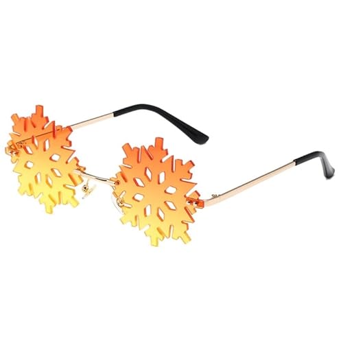 CVZQTE Coole randlose Sonnenbrille mit Schneeflocken-Motiv, Vintage-Sonnenbrille für Mädchen, bunte Sonnenbrille ohne Randgläser, Party-Sonnenbrille für Teenager von CVZQTE