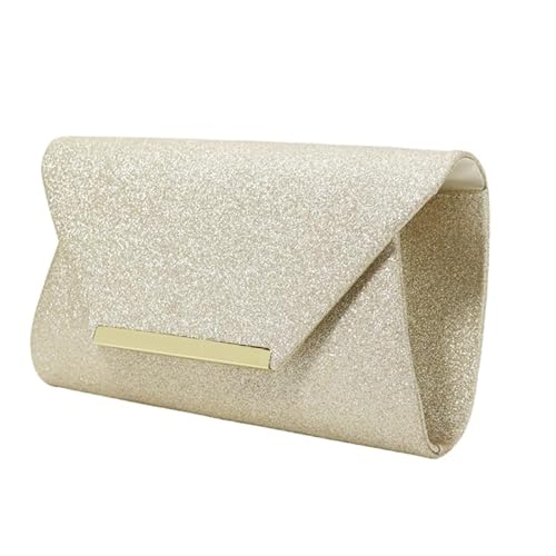 CVZQTE Damen Flap Bag Damen Abendtasche Chic & Anspruchsvolle Handtasche Kleine Kette Tasche Trendige Abendtasche für formelle Anlässe, gold von CVZQTE