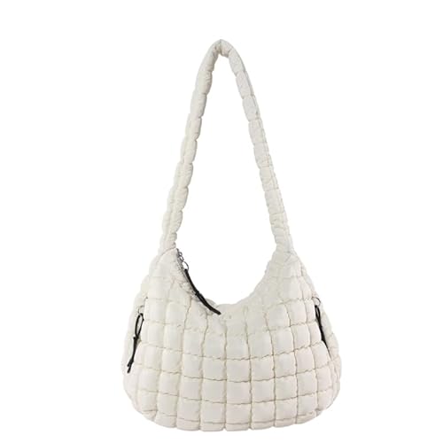 CVZQTE Damen Handtasche Praktische Plissee Schultertasche Nylon Crossbody Geldbörse Geeignet für verschiedene Anlässe, beige von CVZQTE