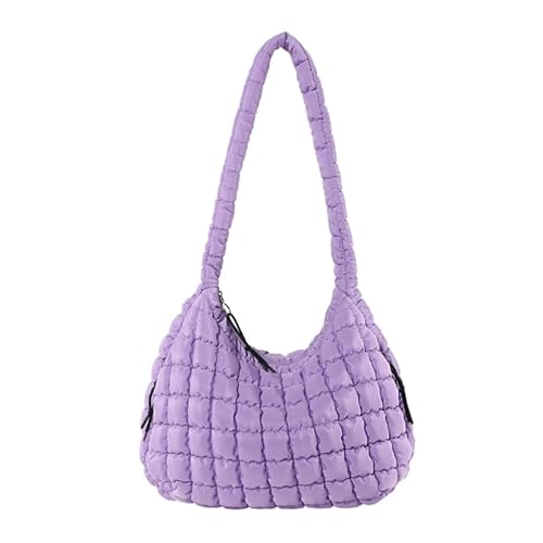 CVZQTE Damen Handtasche Praktische Plissee Schultertasche Nylon Crossbody Geldbörse Geeignet für verschiedene Anlässe, violett von CVZQTE