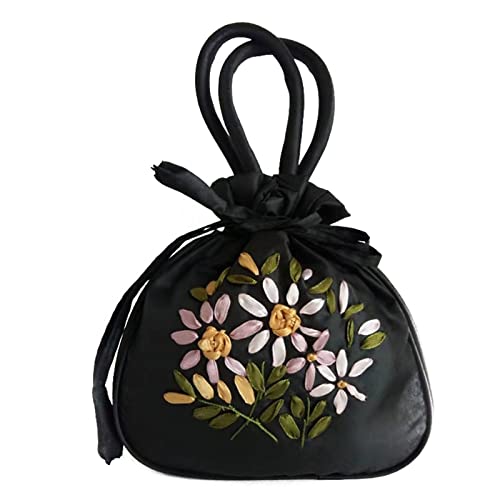 CVZQTE Damen Handtasche Schultertasche Floral Bestickte Geldbörse Messenger Satchel Top Griff Tote Einkaufstasche von CVZQTE