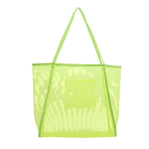 CVZQTE Damen Tasche Mode Strandtasche Große Kapazität Handtasche Mesh Schultertasche Strand Spielzeug Tasche Mädchen Urlaubstasche Sand Spielzeug Tasche von CVZQTE