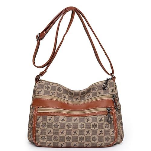 CVZQTE Damen-Umhängetasche, Leder, Handtasche, Taschenbuch, leicht, Schultertasche, mehrere Taschen, Crossbody-Tasche, khaki von CVZQTE