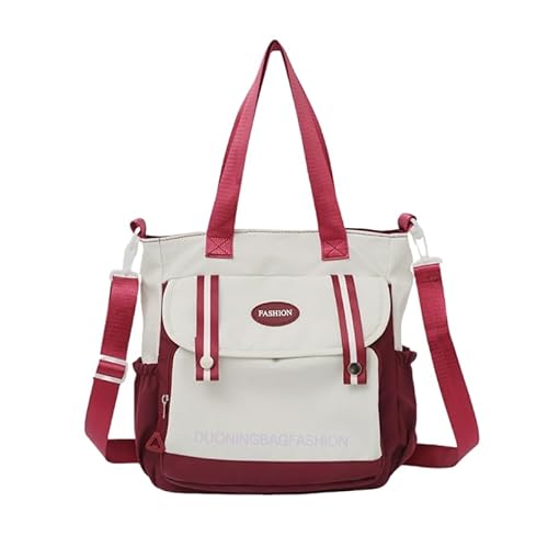 CVZQTE Damen Umhängetasche, lässig, große Kapazität, Schultertasche, Canvas-Tasche, Schüler-Schultasche, japanischer Stil, Messenger Bag von CVZQTE