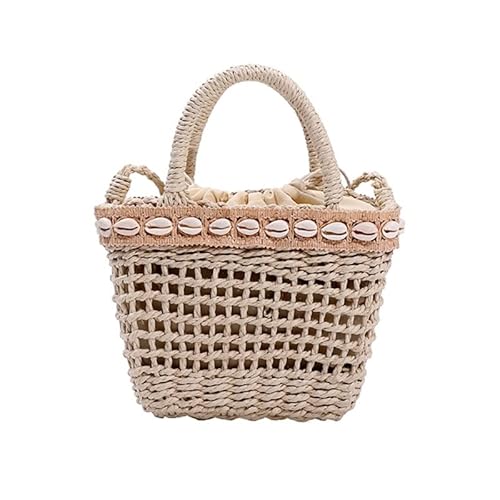 CVZQTE Damen Umhängetasche, modische Sommer-Stroh-Schultertasche, Eimer, Strandtasche, Handytasche für Mädchen, Frauen, Damen von CVZQTE