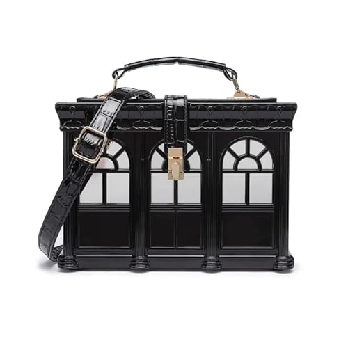 CVZQTE Damen Umhängetasche in Hausform aus Acryl im Punk-Stil, Abendtasche, Handtasche, Schultertasche von CVZQTE