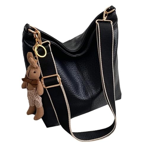 CVZQTE Elegante PU-Handtasche mit großem Fassungsvermögen und breitem Riemen, Schulter- und Umhängetasche für Frauen und Mädchen von CVZQTE