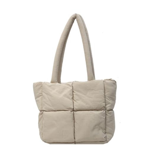 CVZQTE Elegante Umhängetasche, gesteppt, Puffertasche, bequeme und modische Handtasche, ideal für den täglichen Gebrauch, beige von CVZQTE