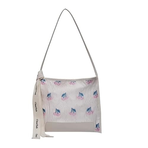 CVZQTE Elegante Umhängetasche mit Tulpen-/Kirschmotiv, große Kapazität, Tragetasche, Handtasche, Blumentasche für Damen, für Sommercamping im Freien von CVZQTE