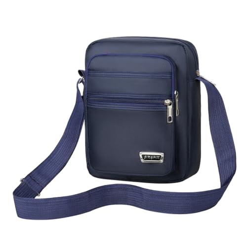 CVZQTE Herren-Umhängetasche, Oxford-Umhängetasche, multifunktionale Business-Tasche mit verstellbaren Trägern, leichte Kuriertasche, Vier Reißverschlüsse, Blau von CVZQTE