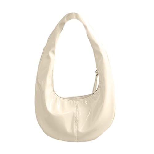 CVZQTE Knödeltasche, glänzend, trendig und modisch, Unterarmtaschen, Schultertasche, Handtasche, für modische Damen, cremefarben, beige von CVZQTE