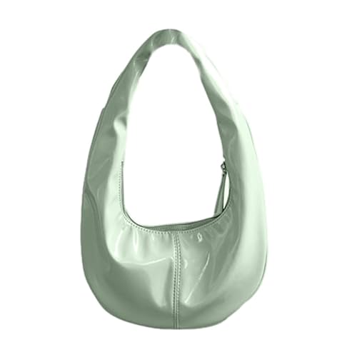 CVZQTE Knödeltasche, glänzend, trendig und modisch, Unterarmtaschen, Schultertasche, Handtasche, für modische Damen, cremefarben, grün von CVZQTE