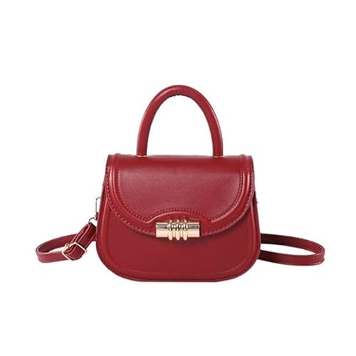 CVZQTE Kompakte und praktische Damen Umhängetasche PU Leder Crossbody Geldbörse Elegant für verschiedene Anlässe, rot von CVZQTE