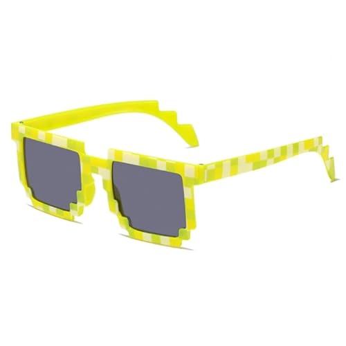 CVZQTE Lustige Sonnenbrille Mosaik-Sonnenbrille Y2k Thug Life-Sonnenbrille Pixel Gangster Quadratische Sonnenbrille Schatten Uv400-Sonnenbrille von CVZQTE