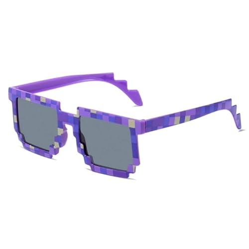 CVZQTE Lustige Sonnenbrille Mosaik-Sonnenbrille Y2k Thug Life-Sonnenbrille Pixel Gangster Quadratische Sonnenbrille Schatten Uv400-Sonnenbrille von CVZQTE