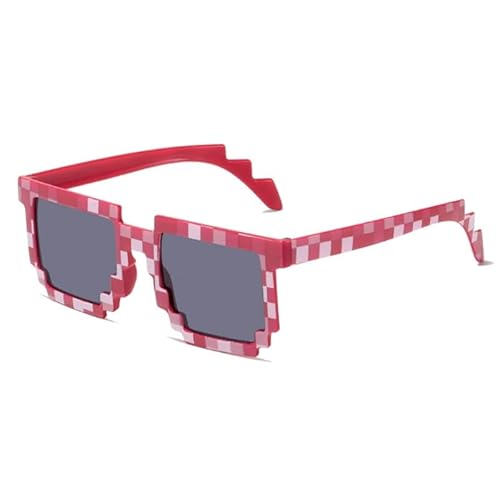 CVZQTE Lustige Sonnenbrille Mosaik-Sonnenbrille Y2k Thug Life-Sonnenbrille Pixel Gangster Quadratische Sonnenbrille Schatten Uv400-Sonnenbrille von CVZQTE