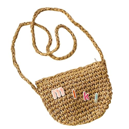 CVZQTE Mode Sommer Kinder Stroh gewebt Schultertasche süße Mädchen Bohemian Urlaub lässig Mini Strand Taschen von CVZQTE