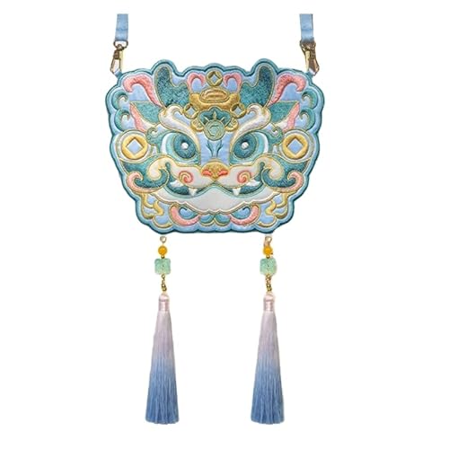 CVZQTE Moderne Schultertaschen bestickt Crossbody Kosmetiktasche Hanfu Tasche für trendige Anlässe, blau von CVZQTE