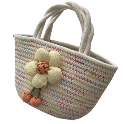 CVZQTE Modische Strickhandtasche mit lebendigem Pompom-Dekor. Praktische Tragetasche. Modische Tasche. Ein Muss für Fashionistas. von CVZQTE