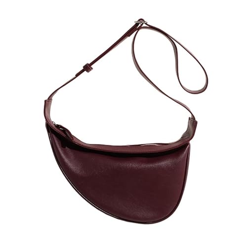 CVZQTE Modische Umhängetasche, Unterarmtasche für Damen und Mädchen, vielseitig, trendig, PU-Leder, Schultertasche, große Kapazität, Achseltasche, burgunderfarben von CVZQTE