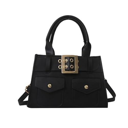 CVZQTE Modische Umhängetasche, große Kapazität, Crossbody-Tasche für Damen und Mädchen, vielseitige Handtasche, kleine quadratische Tasche, Vintage-PU-Tragetasche, Schwarz von CVZQTE