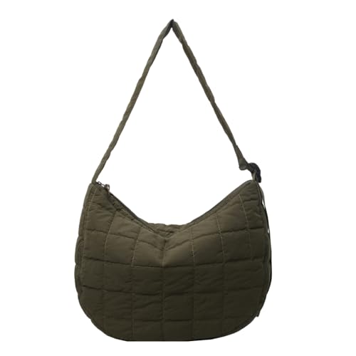 CVZQTE Modische Umhängetasche für Damen, große Kapazität, Handtasche, trendig, gesteppt, Schultertasche für Herbst und Winter, grün von CVZQTE