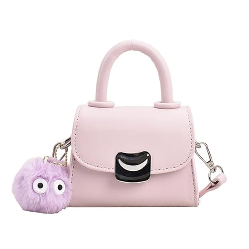 CVZQTE Modische Umhängetasche mit Plüschball, Crossbody-Tasche für Damen und Mädchen, vielseitige Handtasche, kleine quadratische Tasche, trendige PU-Tasche, violett von CVZQTE