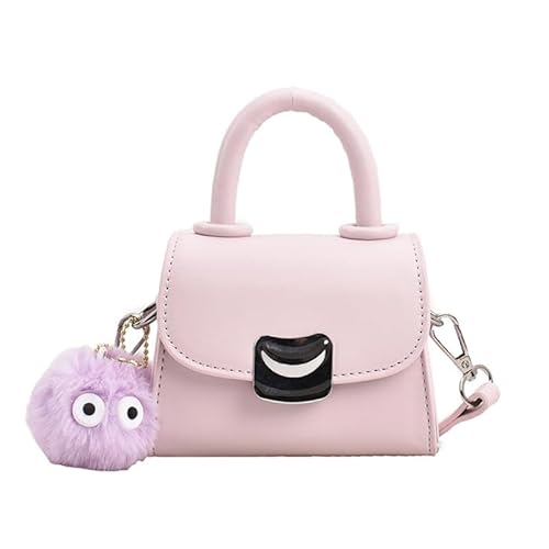 CVZQTE Modische Umhängetasche mit Plüschball, Umhängetasche für Damen und Mädchen, vielseitige Handtasche, kleine quadratische Tasche, trendige PU-Tasche von CVZQTE