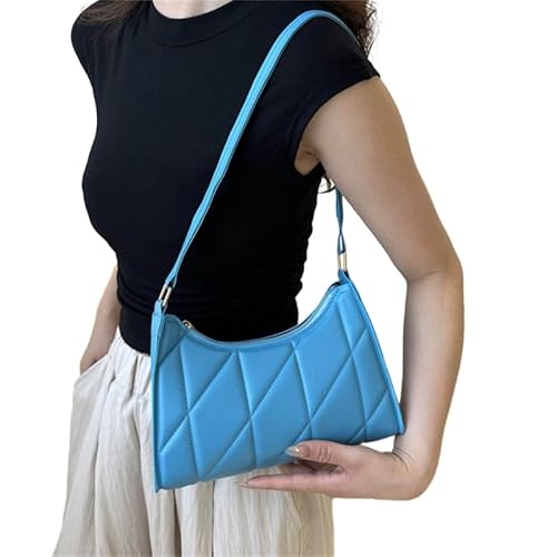 CVZQTE Modische Unterarmtasche für Damen und Mädchen, einfarbig, gesteppte Tragetasche, trendige Schultertasche aus PU, Achseltasche, Handtasche mit großem Fassungsvermögen von CVZQTE