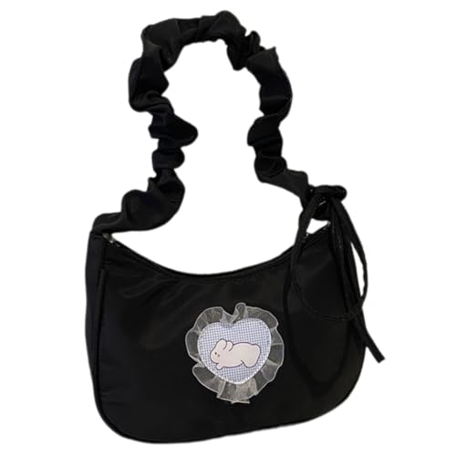 CVZQTE Plissierte Tragetasche für Damen und Mädchen, Umhängetasche aus Nylon mit Kordelzug, große Kapazität, Handtasche, Achseltasche, Unterarmtaschen von CVZQTE