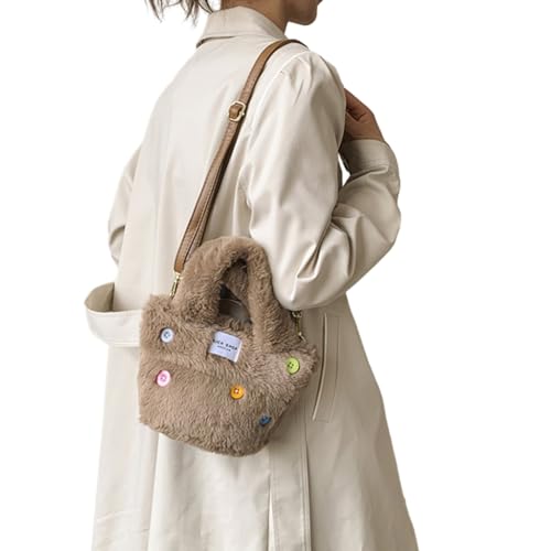 CVZQTE Plüsch-Handtasche, Fluffys TotesBag, modische Umhängetasche, vielseitige Schultertasche für Frauen und Mädchen, große Kapazität, trendige Tasche von CVZQTE