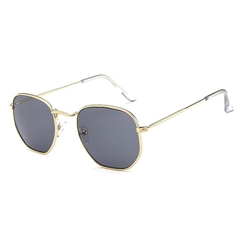 CVZQTE Polygonale übergroße Sonnenbrille mit Metallrahmen, für Hochzeitsfeiern, Foto-Requisiten, Trendsetter, Street Snap, elegante Brillen von CVZQTE