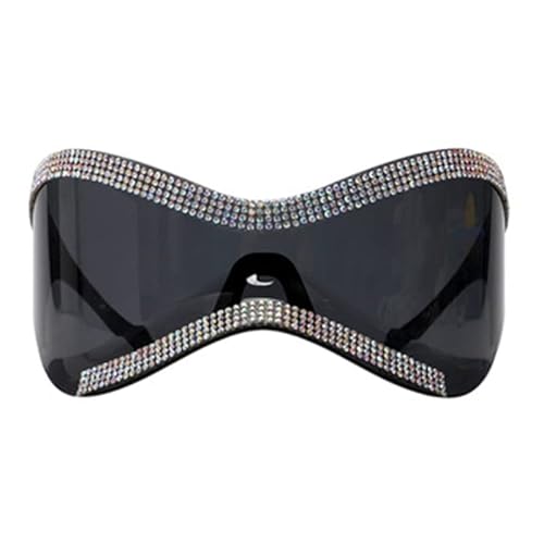 CVZQTE Punk-Sonnenbrille Übergroße Schutzbrille Sport-Sonnenbrille Y2K-Sonnenbrille Diamant-Strass-Sonnenbrille Future EyeGlasses von CVZQTE