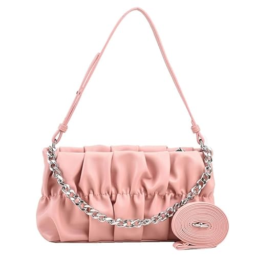 CVZQTE Schultertasche mit Kette, plissierte Unterarmtasche, wolkenähnliche Schultertasche, Damenhandtasche, Geldbörse für Dating, Reisen, Arbeit von CVZQTE