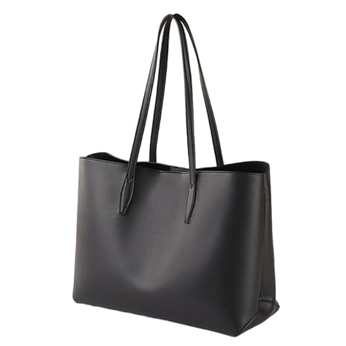 CVZQTE Shopper PU-Tasche Einkaufstasche Große Kapazität Handtasche Umhängetasche Einfarbig Trendy Taschen Schultasche für Mädchen Frauen von CVZQTE