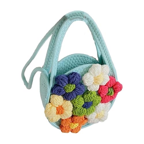 CVZQTE Strand-Umhängetasche, Strand-Handtasche, handgewebte Strand-Umhängetasche, florale Umhängetasche für Mädchen, Strandparty, Dating von CVZQTE