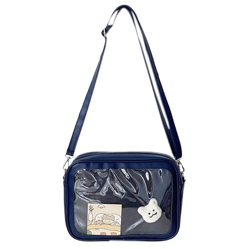 CVZQTE Süße Lolita-Tasche für Damen, transparentes PVC, Umhängetasche, Sommer-Schultertasche, Geldbörse im japanischen Stil für die Arbeit, Geschäftsreisen von CVZQTE