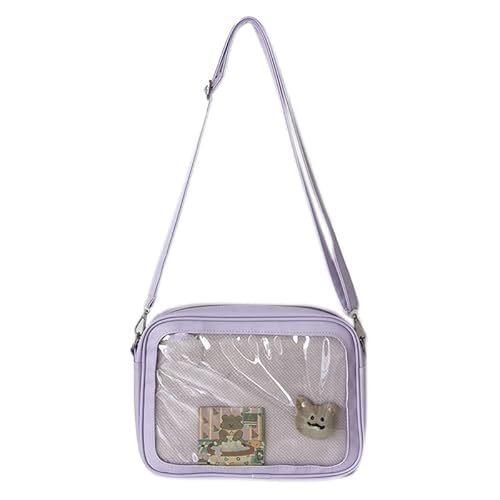 CVZQTE Süße Lolita-Tasche für Damen, transparentes PVC, Umhängetasche, Sommer-Schultertasche, Geldbörse im japanischen Stil für die Arbeit, Geschäftsreisen von CVZQTE