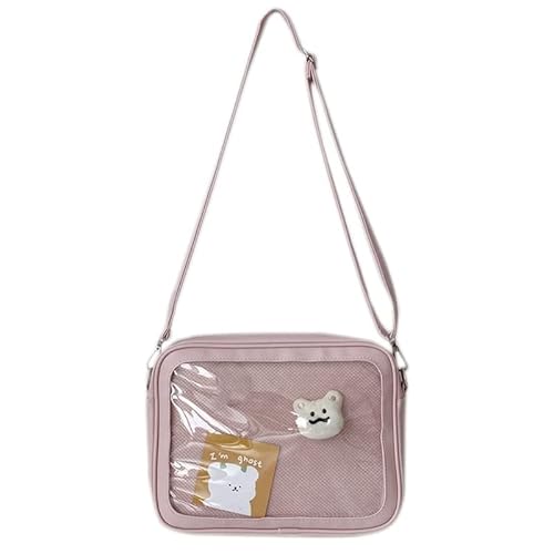 CVZQTE Süße Lolita-Tasche für Damen, transparentes PVC, Umhängetasche, Sommer-Schultertasche, Geldbörse im japanischen Stil für die Arbeit, Geschäftsreisen von CVZQTE