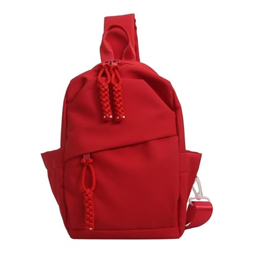 CVZQTE Trendige Umhängetasche für Studenten, geräumige Umhängetasche, Kuriertasche, Brusttasche mit verstellbarem Riemen, rot von CVZQTE