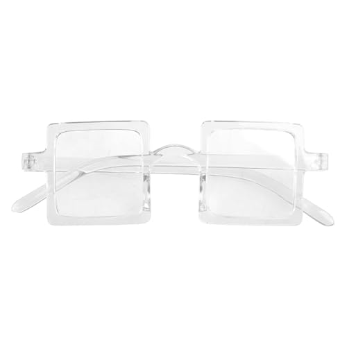 CVZQTE Übergroße quadratische Kindersonnenbrille, trendige Kleinkind-Sonnenbrille mit flacher Oberseite für Mädchen und Jungen im Alter von 2–10 Jahren, UV-Schutz, transparente Strandsonnenbrille von CVZQTE