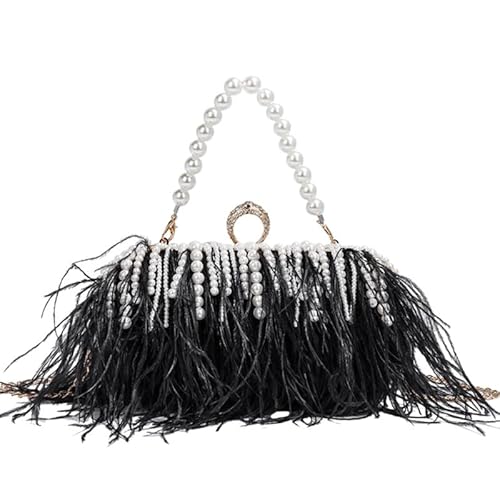 CVZQTE Umhängetasche für Damen und Mädchen, Kettentasche, Abendtasche, Damengeldbörse, Hochzeit, Perlen-Clutch, Cocktail-/Abschlussball-Tragetasche von CVZQTE