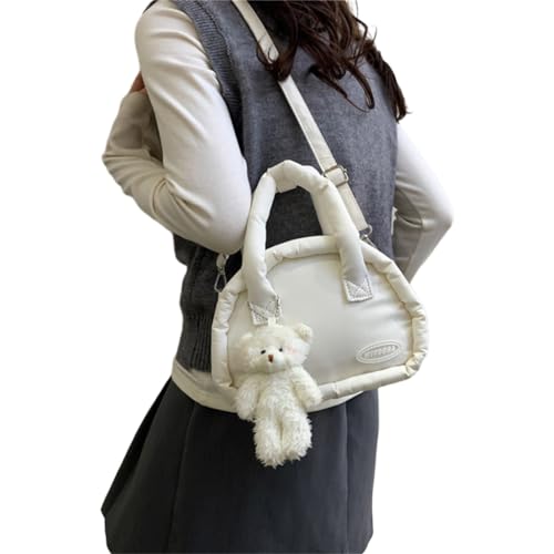 CVZQTE Umhängetasche für Damen und Mädchen, große Kapazität, einfarbig, Puffertasche, Umhängetasche aus Nylon, vielseitige modische Handtasche von CVZQTE