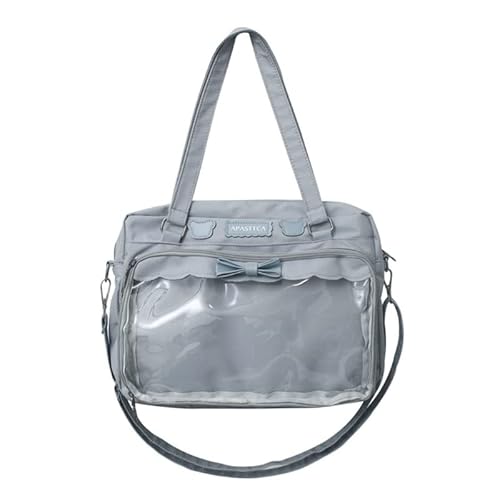 CVZQTE Umhängetasche für Mädchen mit Schleife, transparente Umhängetasche für Damen, süße Schultertasche, japanischer Stil, Handtasche mit Griff oben von CVZQTE