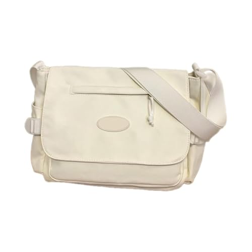 CVZQTE Umhängetasche mit großem Fassungsvermögen, Kuriertasche für Teenager, Mädchen, Studenten, vielseitige Nylon-Umhängetasche, Vintage-Tasche, beige von CVZQTE