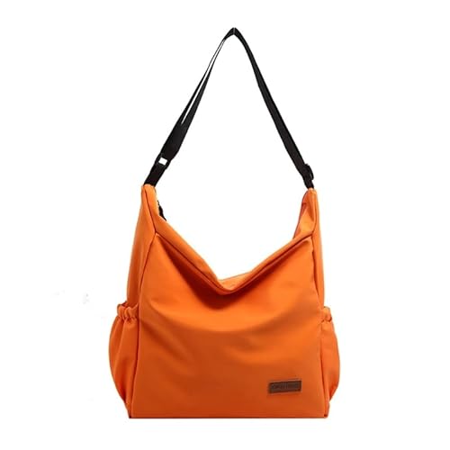 CVZQTE Vielseitige und strapazierfähige Nylon-Schultertasche mit mehreren Taschen, modische und praktische Umhängetasche, Kuriertasche für Damen, Orange von CVZQTE