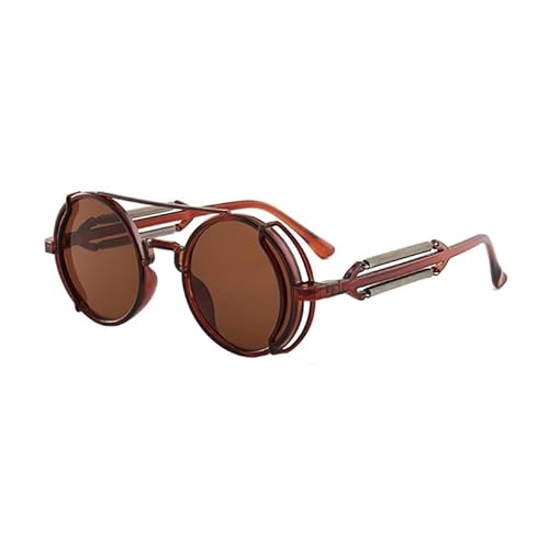 CVZQTE Vintage Runde Kreis Farbige Linsen Kunststoffrahmen Polarisierte Brille UV-Schutz Steampunk Sonnenbrille Outdoor Brille von CVZQTE