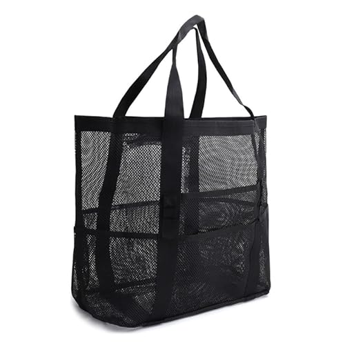 CVZQTE Wasserdichte Tasche, große Kapazität, Strandtasche, Reise-Umhängetasche, große Kapazität, Nylon-Handtasche, Schwarz von CVZQTE