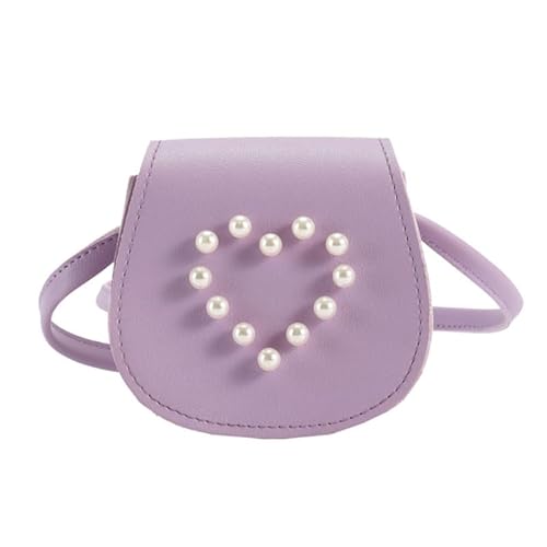 Crossbody-Tasche, modische Mini-Quadrat-Tasche für Kinder, Mädchen, trendige Umhängetasche mit Magnetschnalle, Prinzessinnen-Ledertasche, violett von CVZQTE